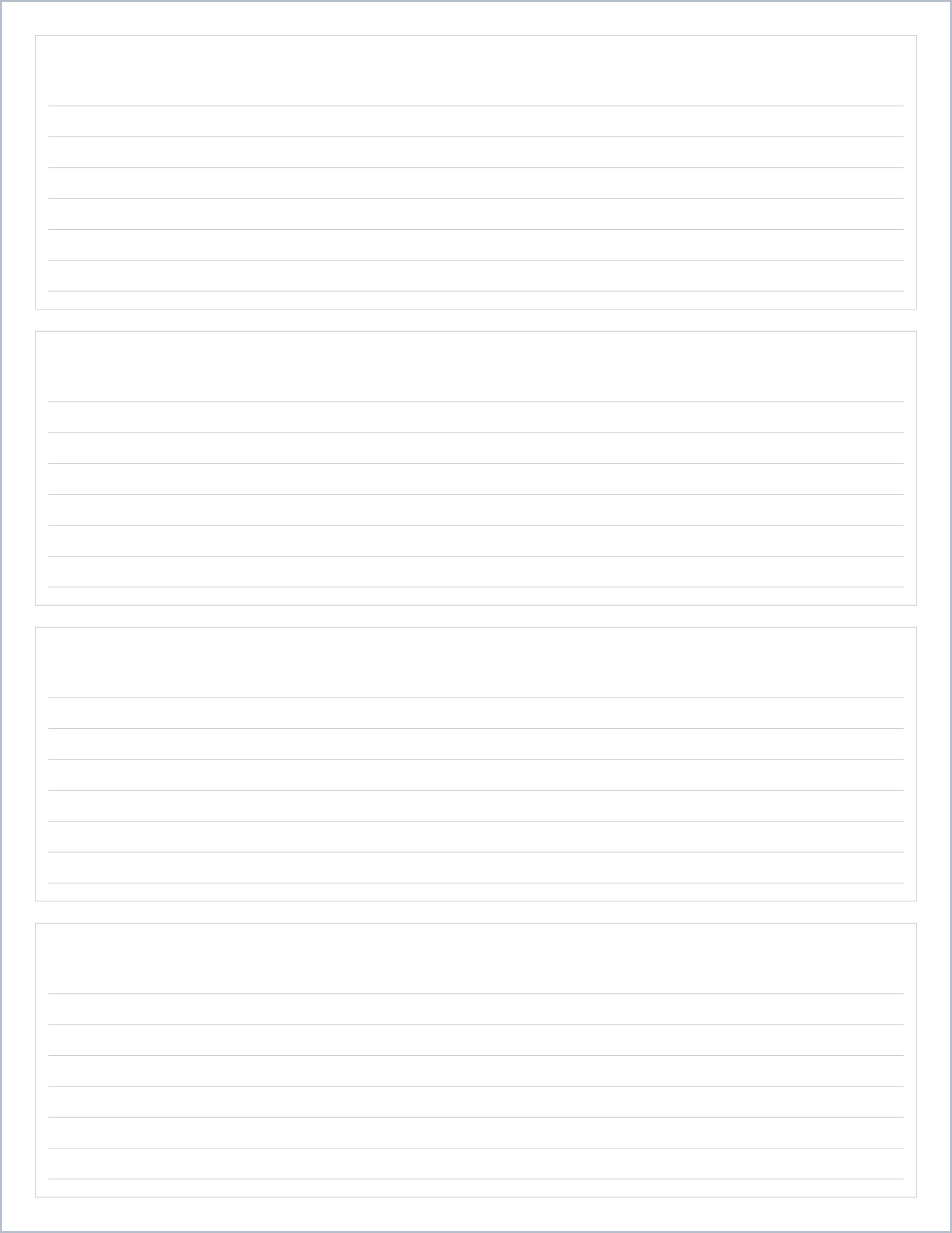 Boxing notes printable paper, US Letter