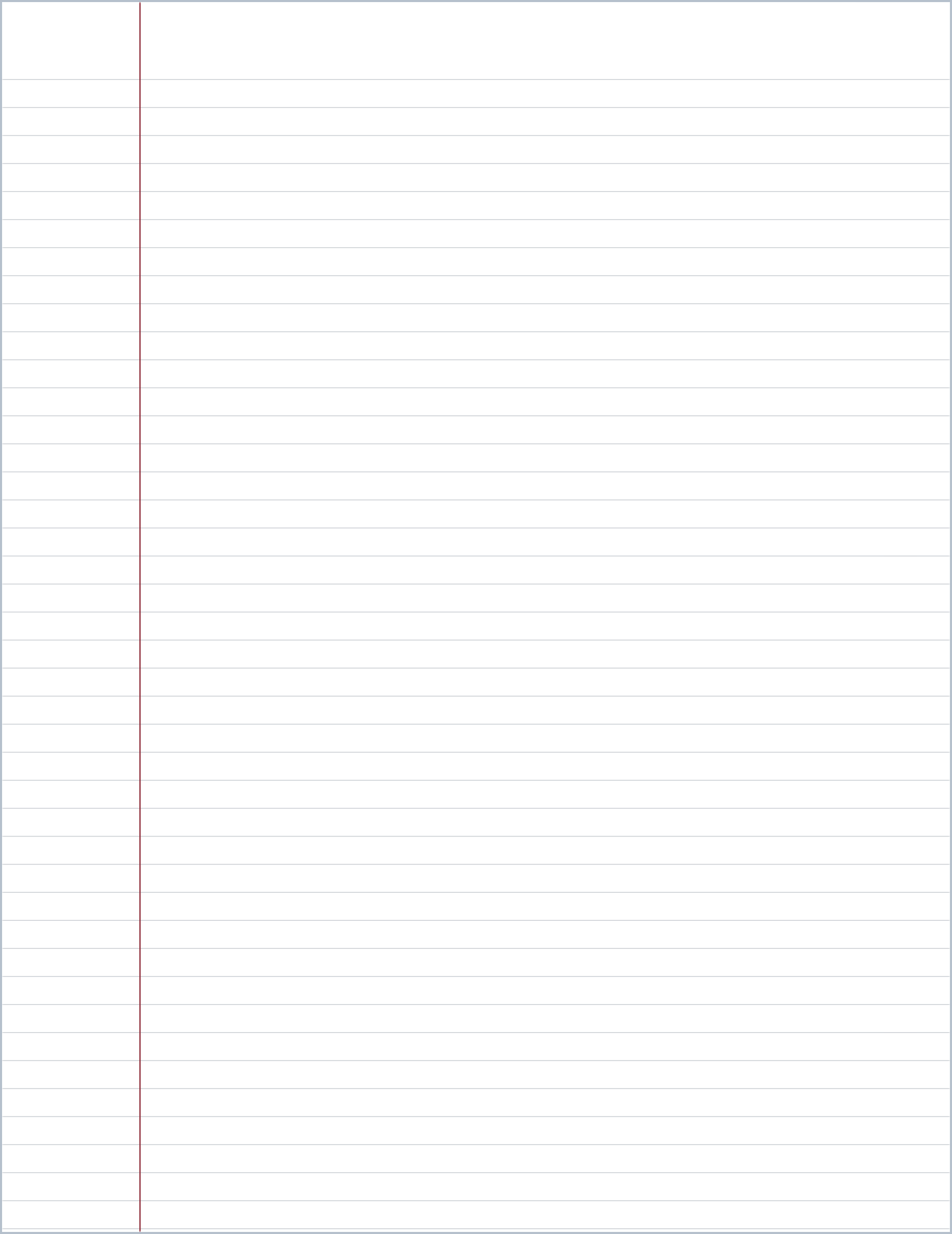 Narrow ruled printable paper, US Letter