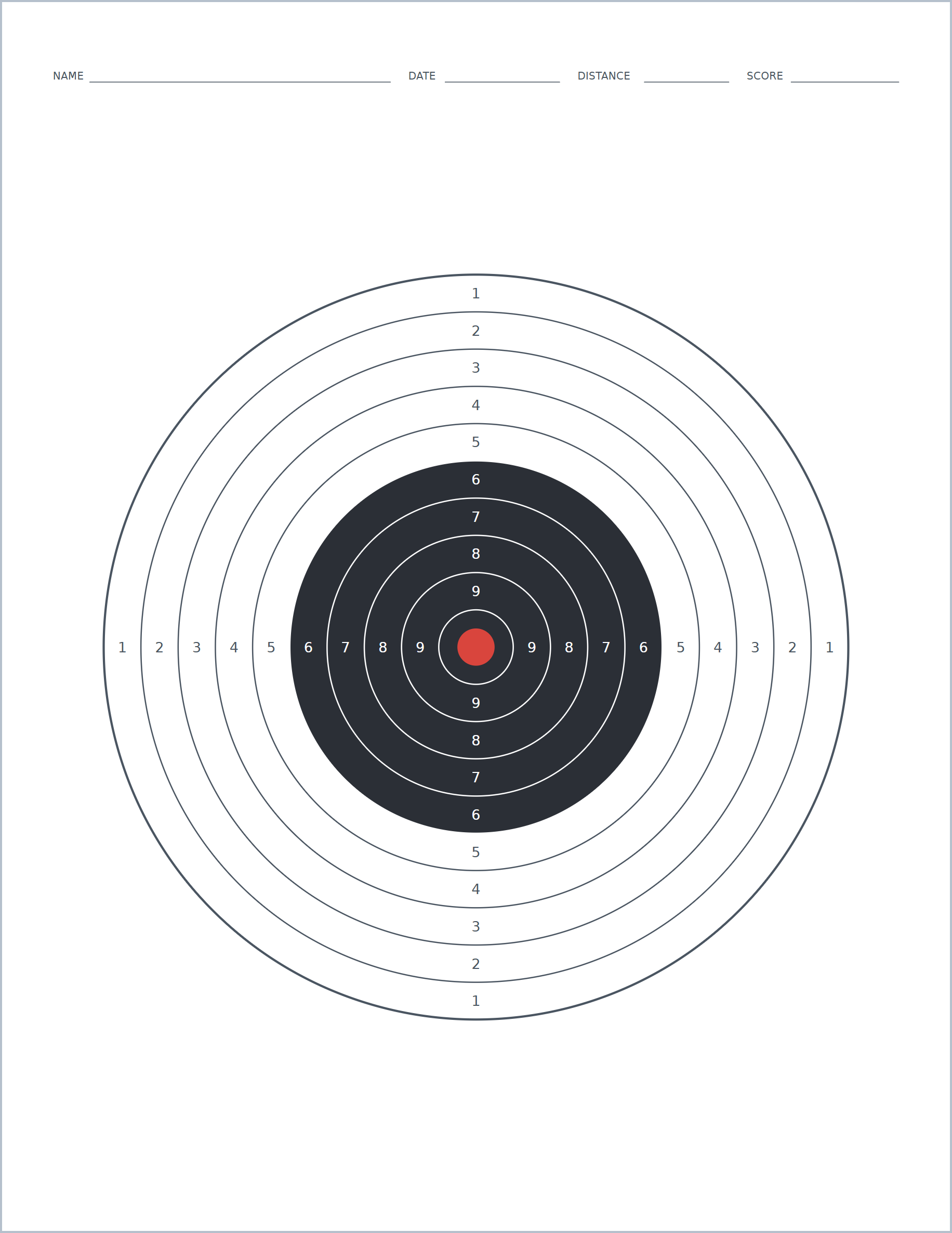 Range bullseye printable paper, US Letter