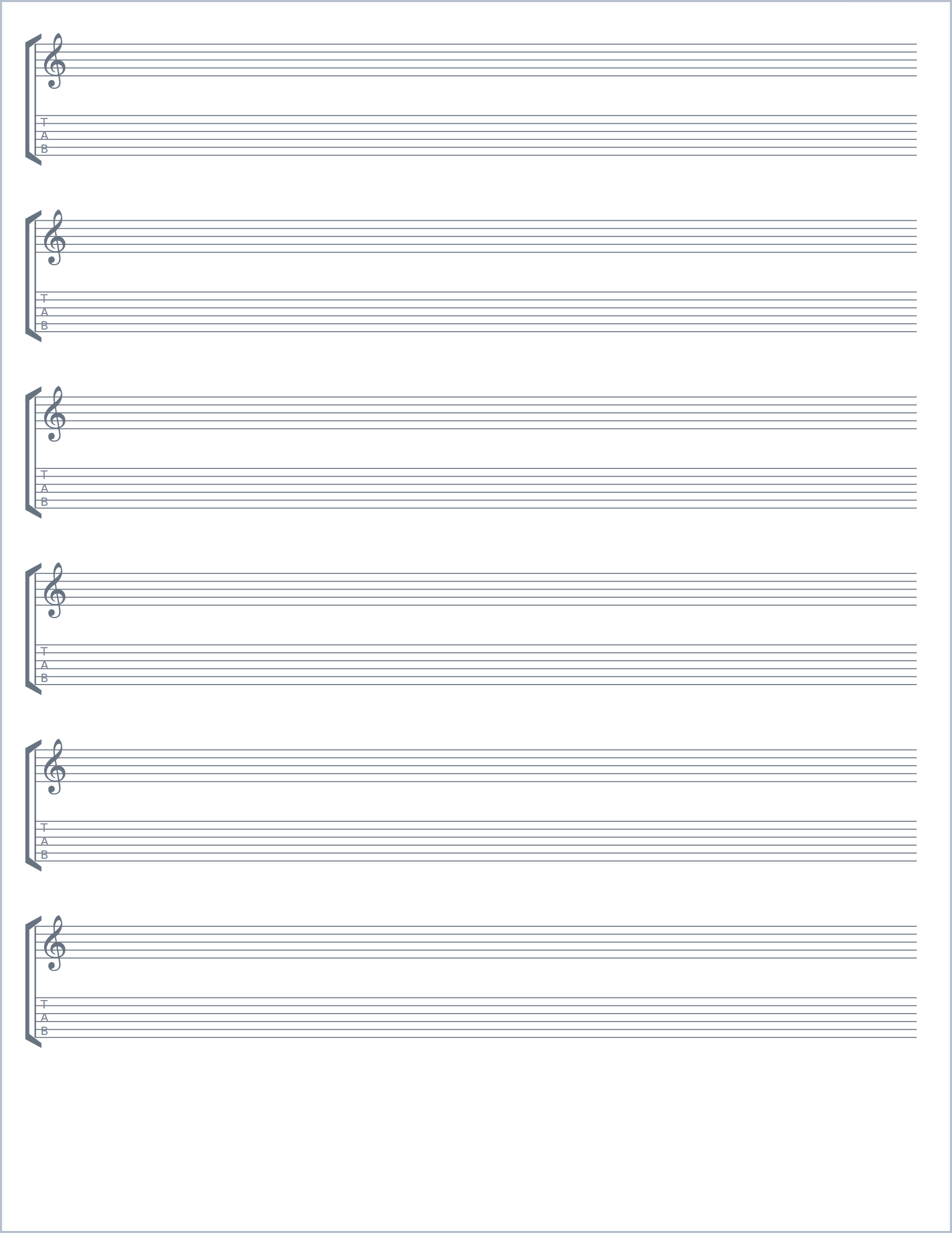 Staff + TAB printable paper, US Letter