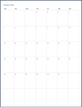 Monthly calendar printable paper