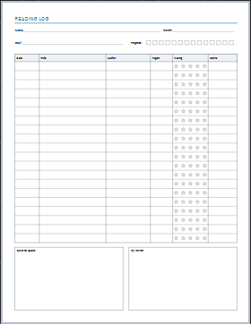 Reading log & book review printable paper